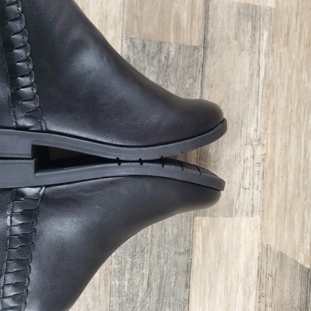Stride Rite SR Carolyn Kids Ankle Boots Sz 2.5 M Black Zipper Round Toe Booties